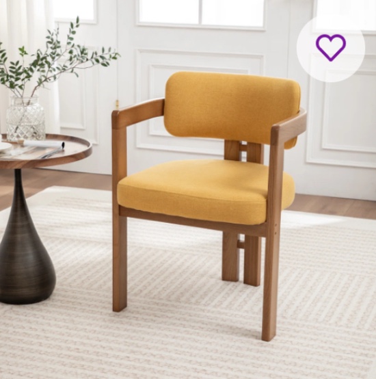 Bula Stanford Upholstered Curved Solid Wood Dining Chair