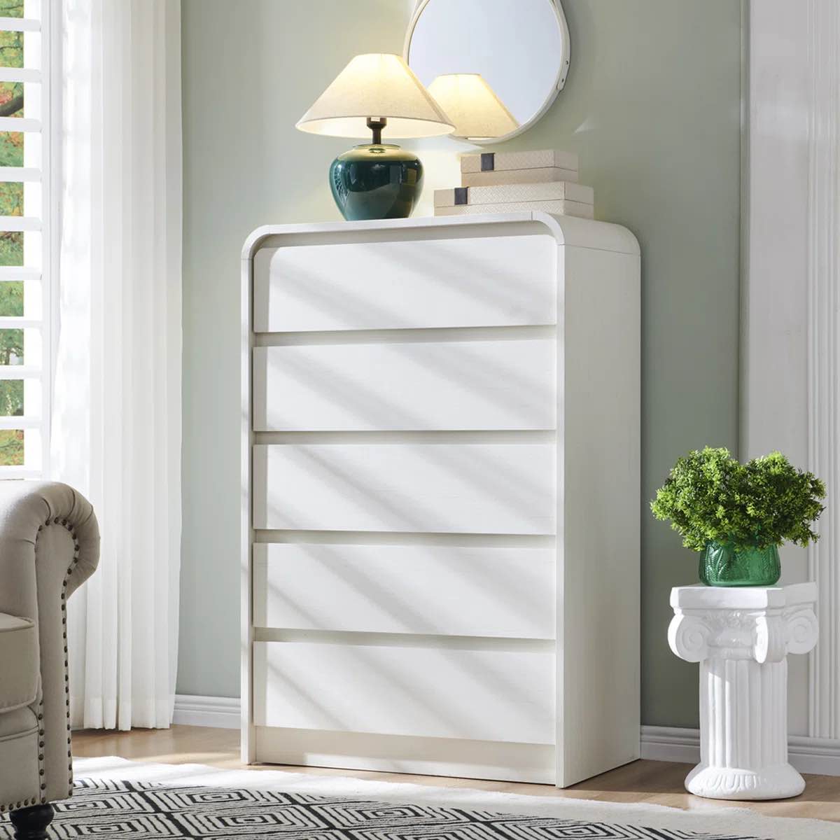  Modern 5 Drawers Dresser for Bedroom, 45" Tall Dressers & Chests of