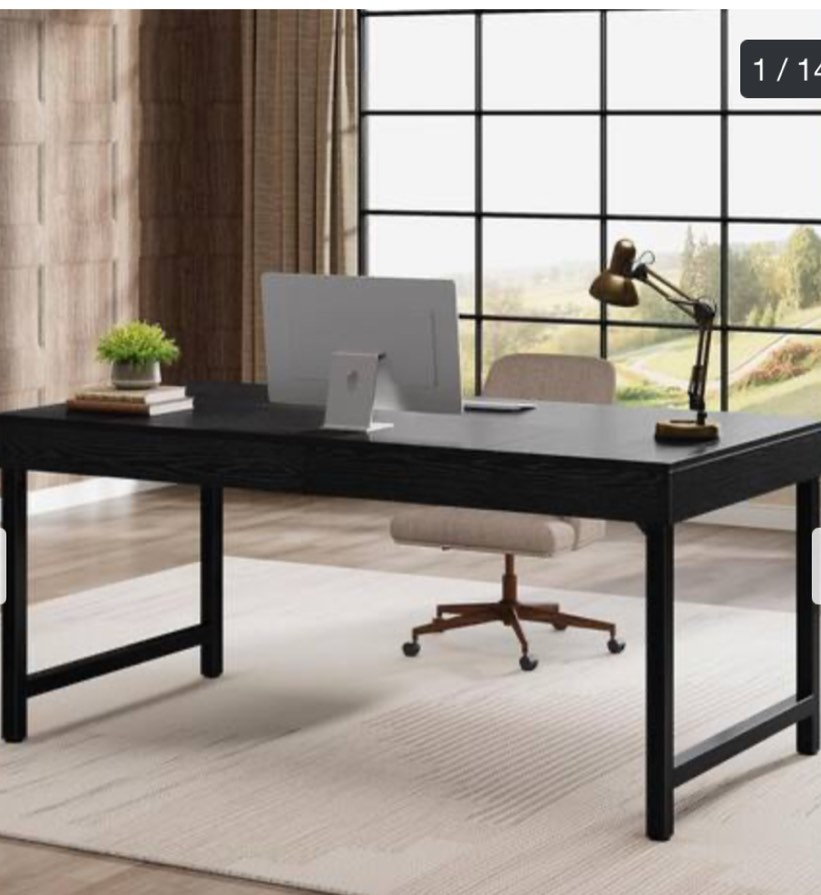 70.9" Executive Desk, Large Home Office Desk Desk black