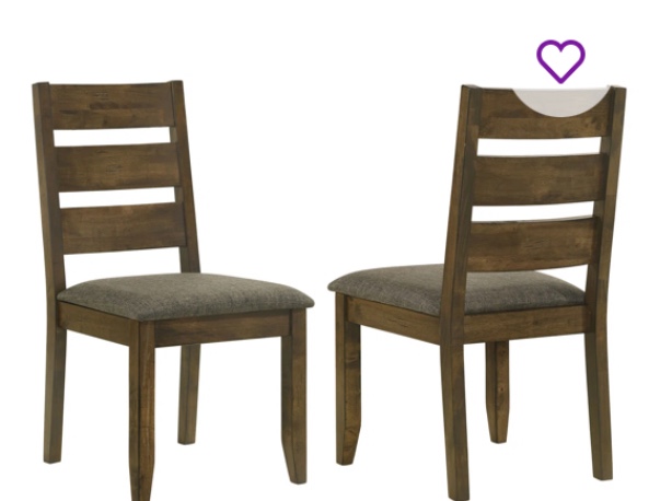 Annette Upholstered Ladder Back Side Dining Chair in Knotty Nutmeg set 2