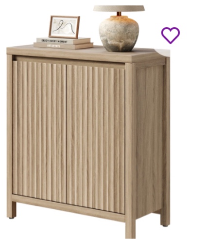 Bethlehem 29.1"W Fluted Waveform Panel Sideboard With 2 Adjustable