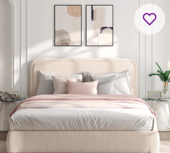 Bensu Boucle Upholstered Platform Bed