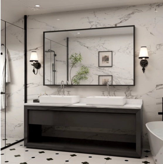 Molly Tempered Glass and Metal Alloy Square - Corner Framed Frence