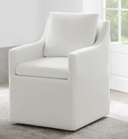 Upholstered Dining Armchair with Casters Upholste