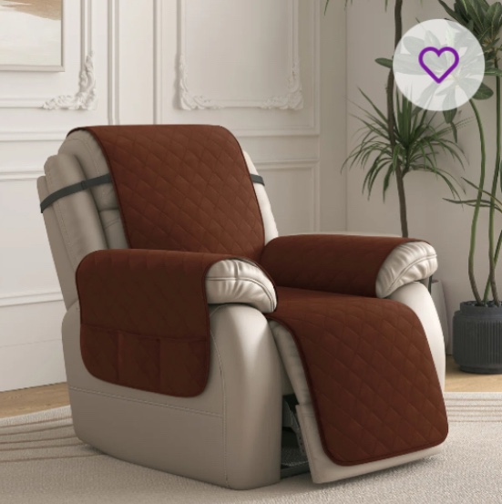 Quilted Reversible Box Cushion Recliner Slipcover