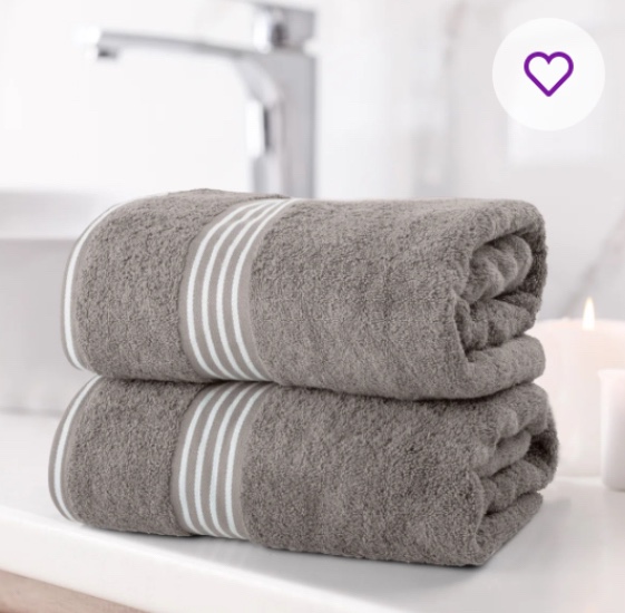Jemuel Bath Towels - 2PC 500GSM 100% Cotton Towel Set - 35x70