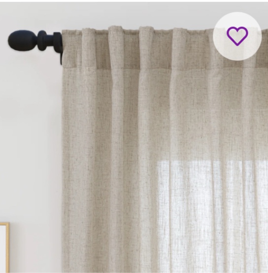 Toyoko Linen Blended Semi - Sheer Back Tab Gurtain Pair