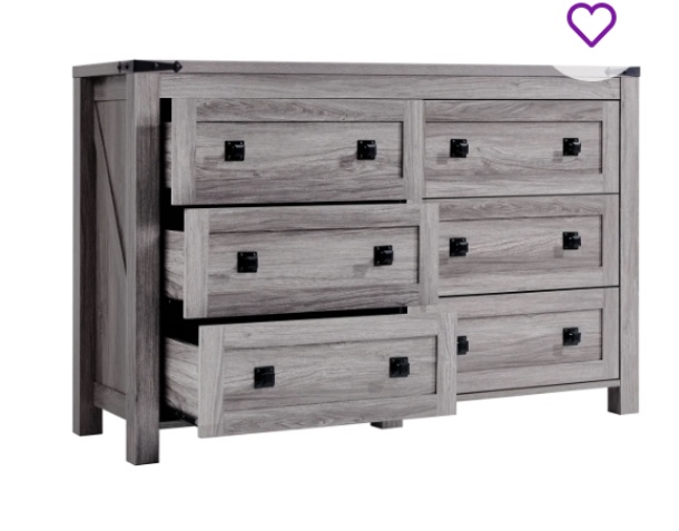 6 - Drawer 47.24'' W Double Dresser & Chest of Drawers And Storage