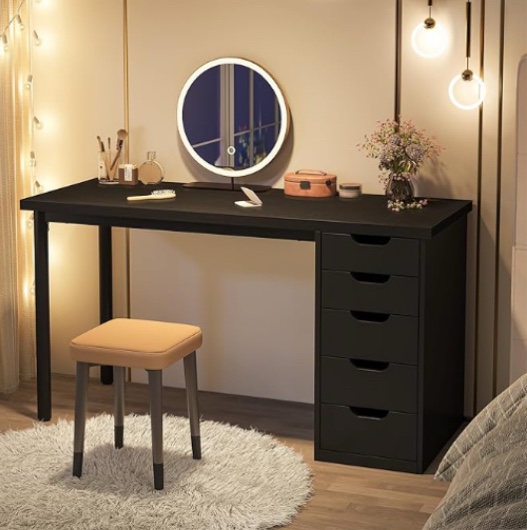 47 inches Vanity Desk with 5 Drawers