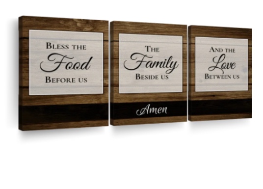 Bless The Food Family And Love I " 3 - Pieces (Set of 3)