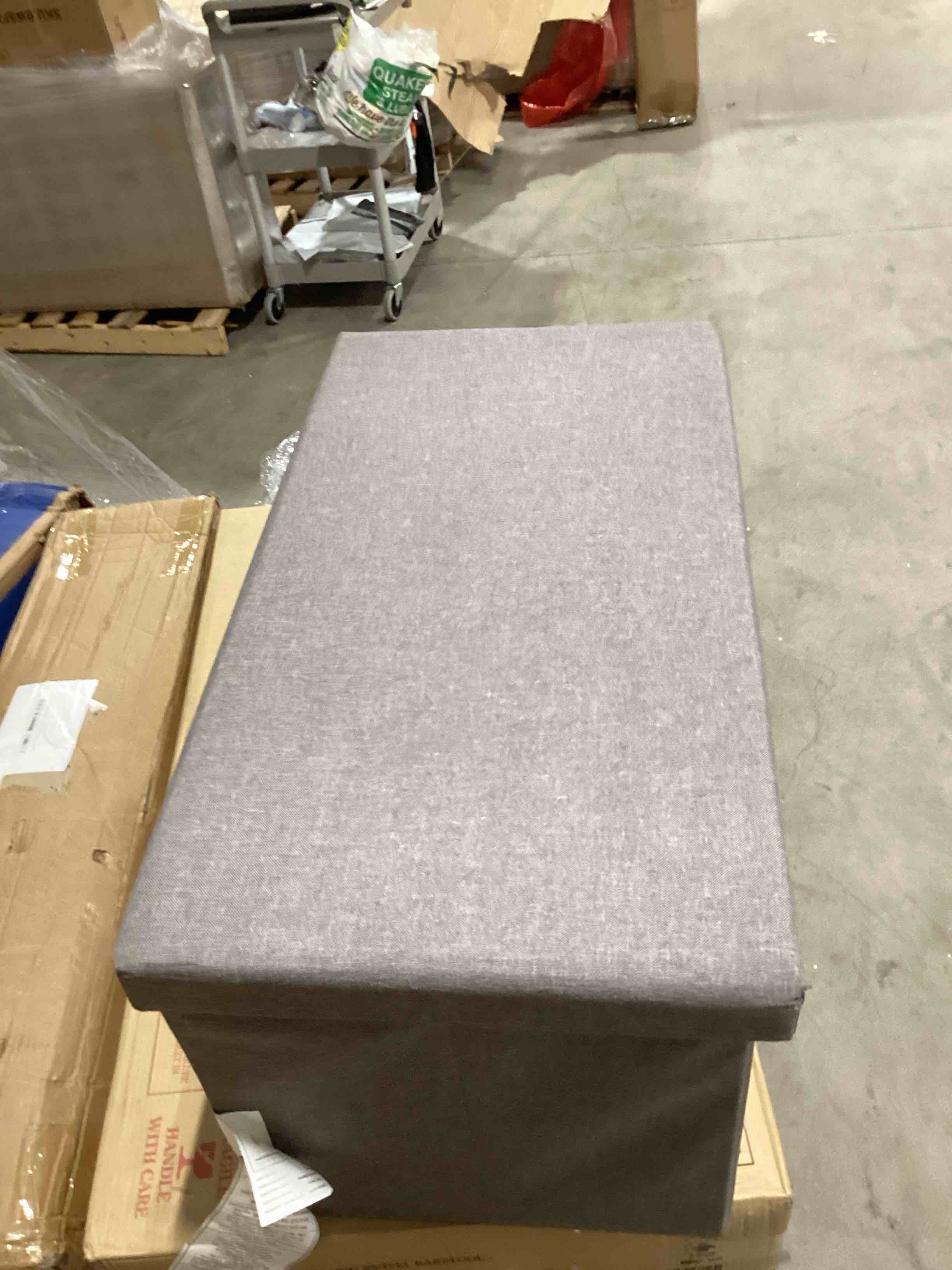 Humble Crew Gray Storge ottoman