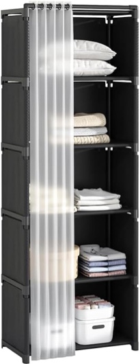 storage 7 shelf with curtain