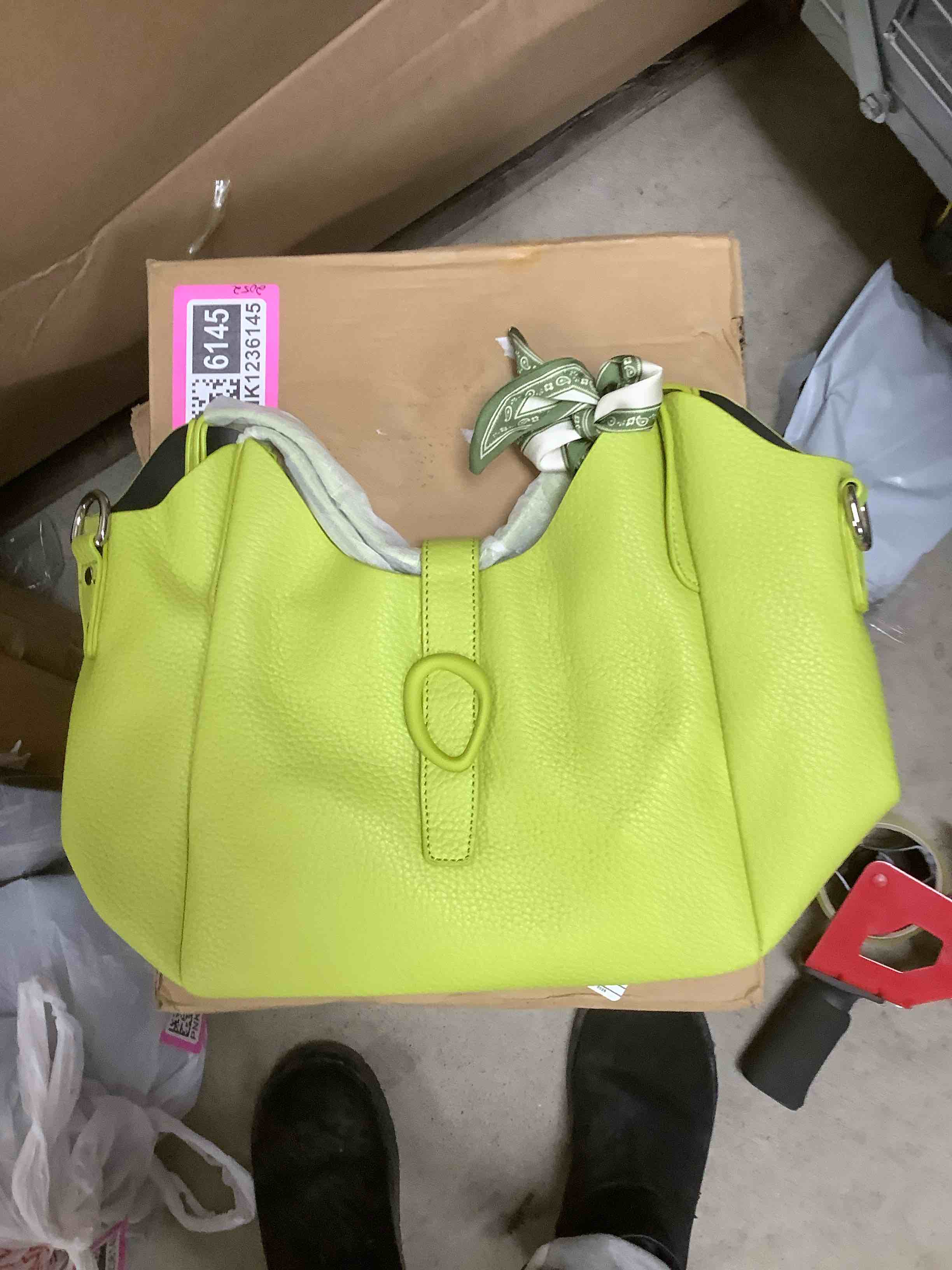 lime green handbag