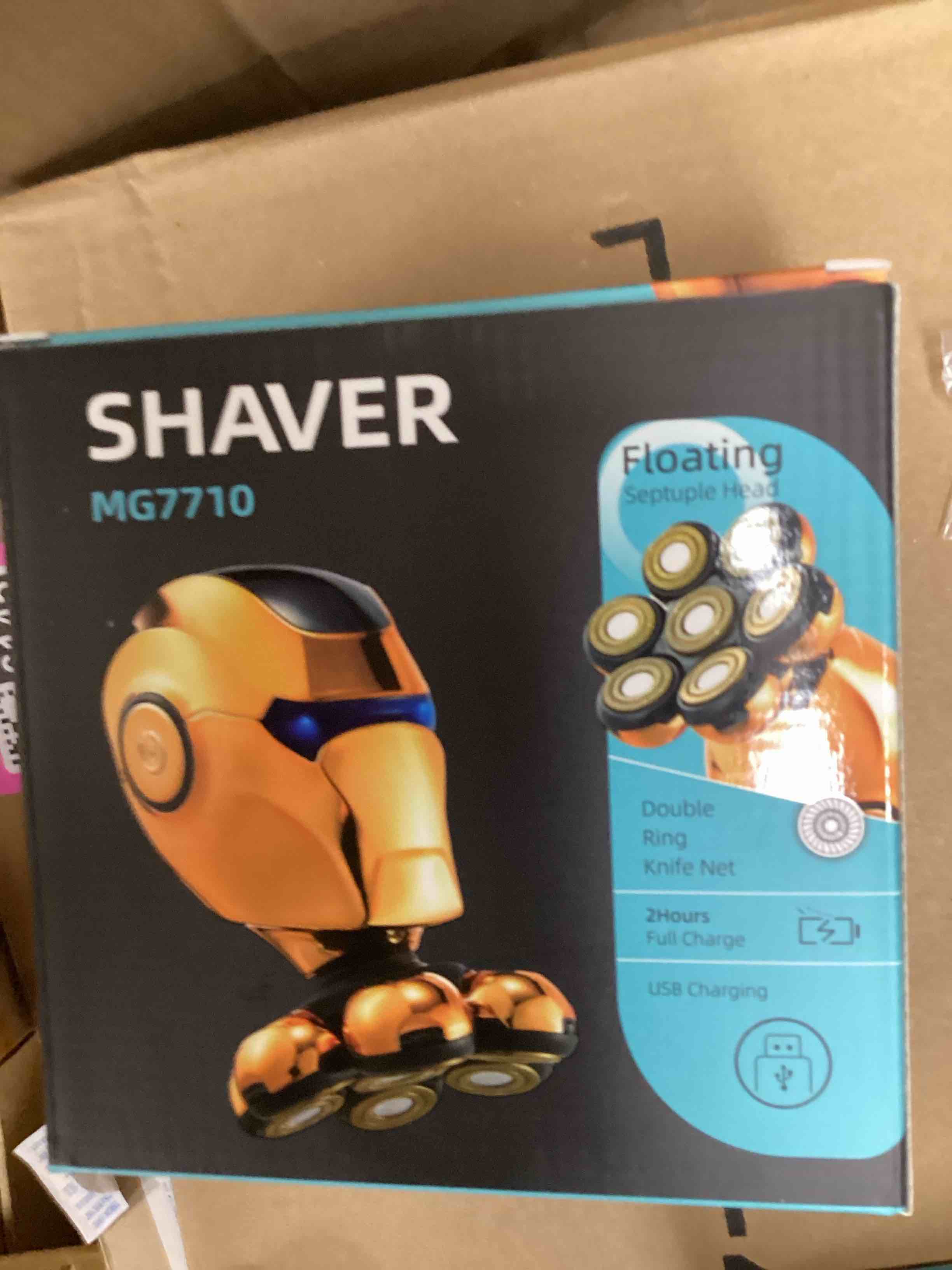 Shaver MG7710 double ring, knife net two hour fully charge UPS charging loading sculpt pool head, silver