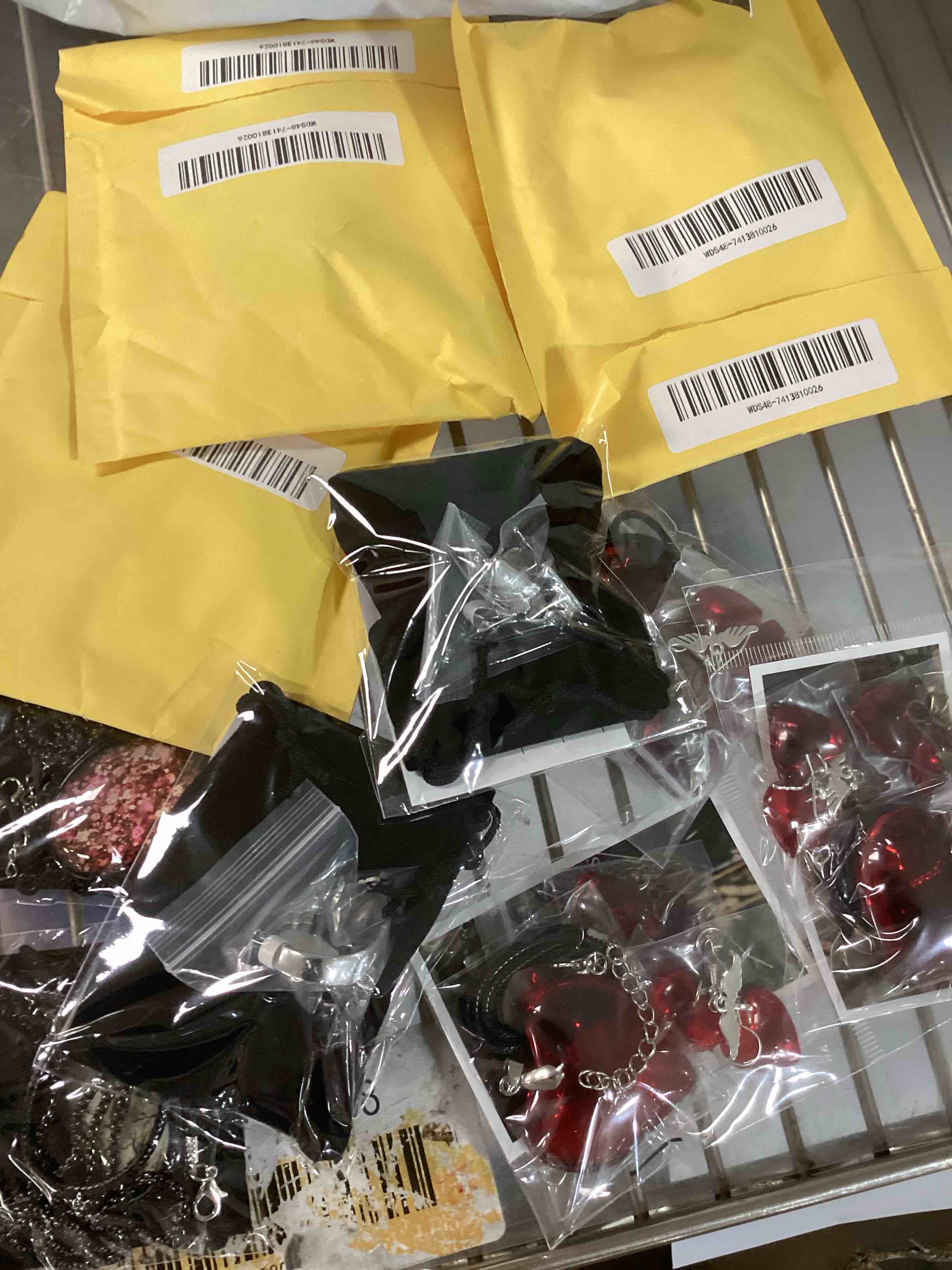 Assorted items Different style necklaces and different size ring