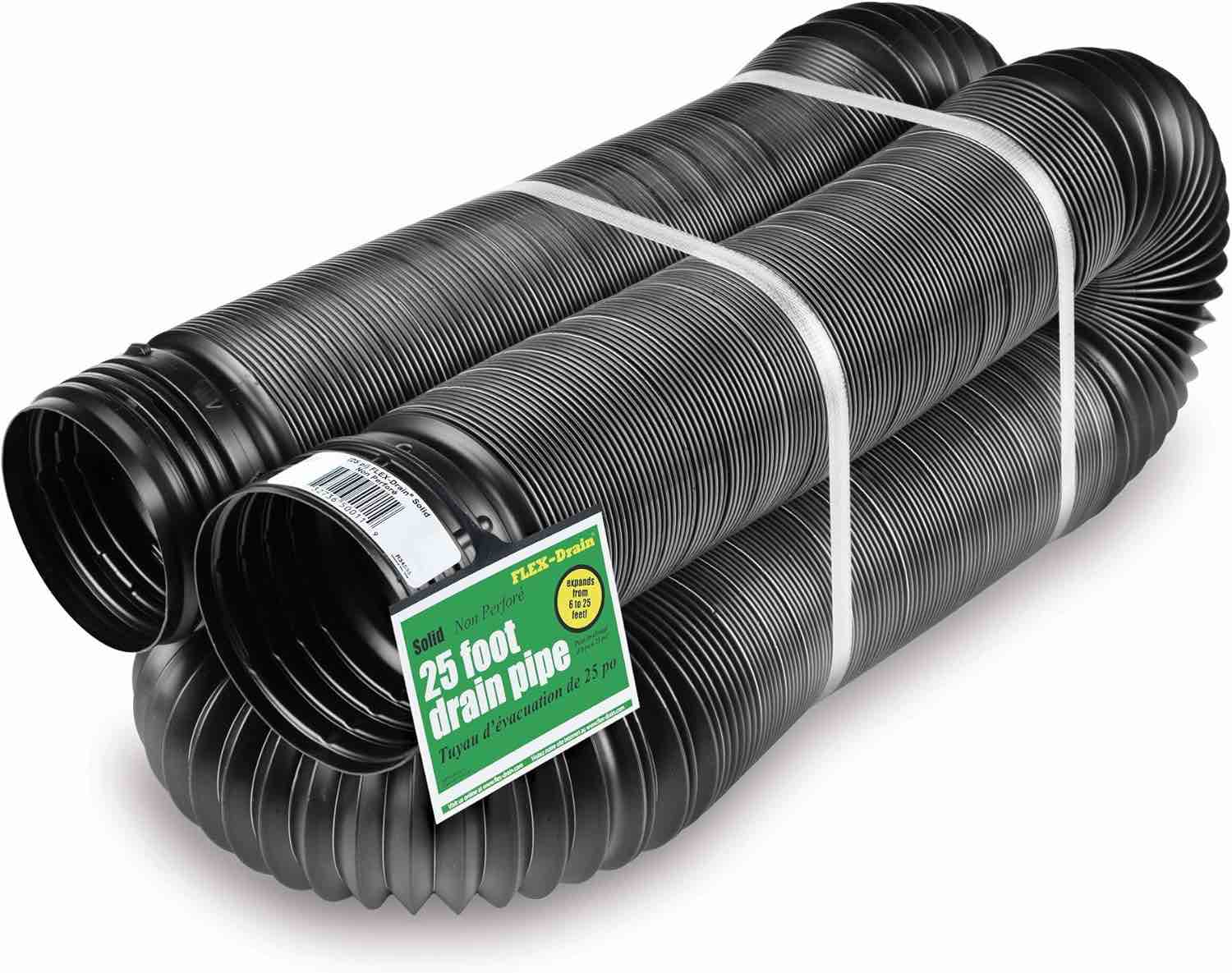 4-inch by 25- Feet Flexible and Expandable Solid Drain Pipe