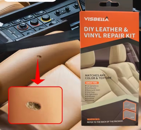 Visbella 7 Colors Leather and Vinyl Repair DIY Kit Professional Adhesive Leather Cracks Tears Burns for Cars or Furniture 5Pack