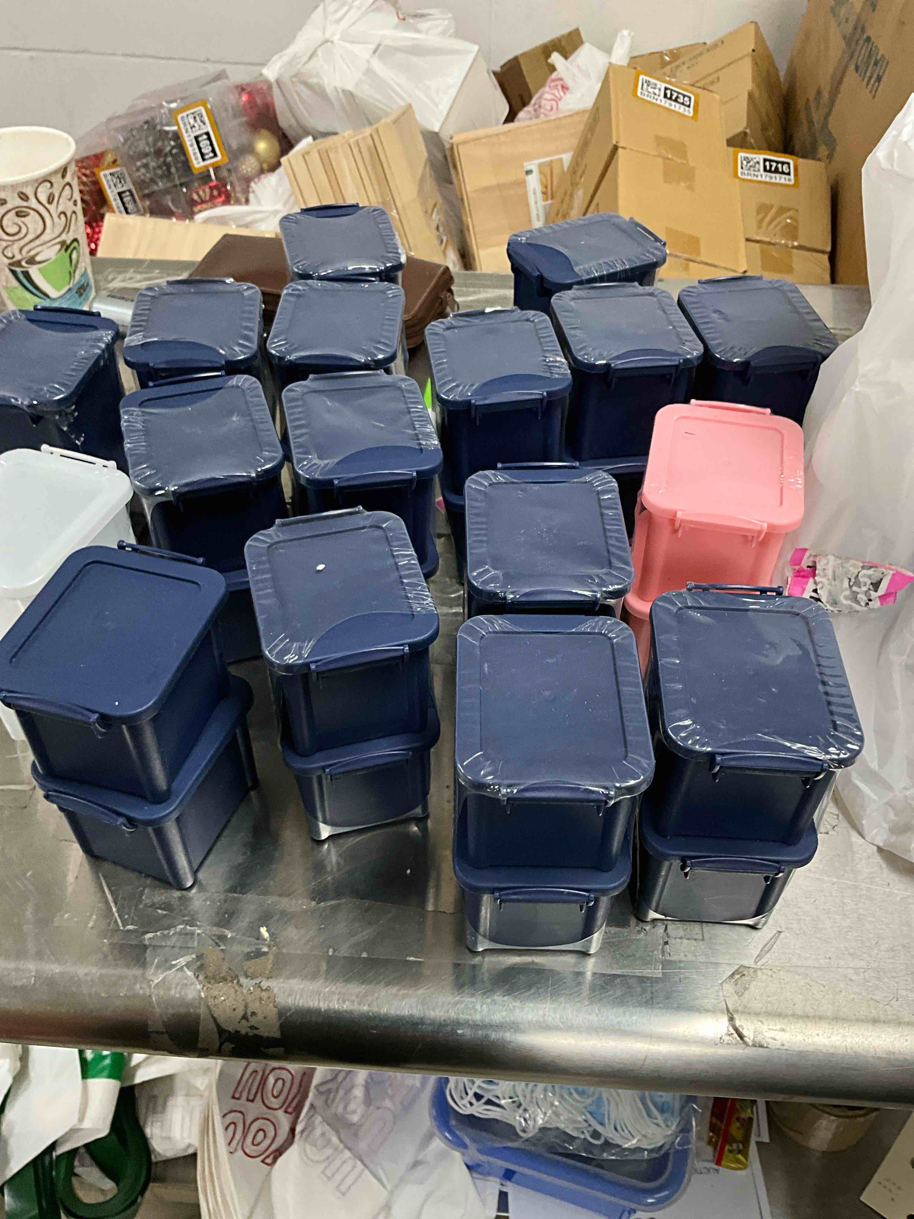 mini storage containers set of 2 assorted colors (18 sets ) 