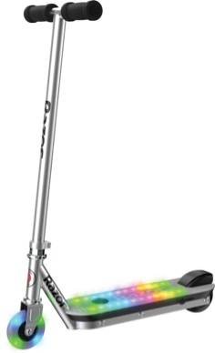razor color rave light up electric scooter