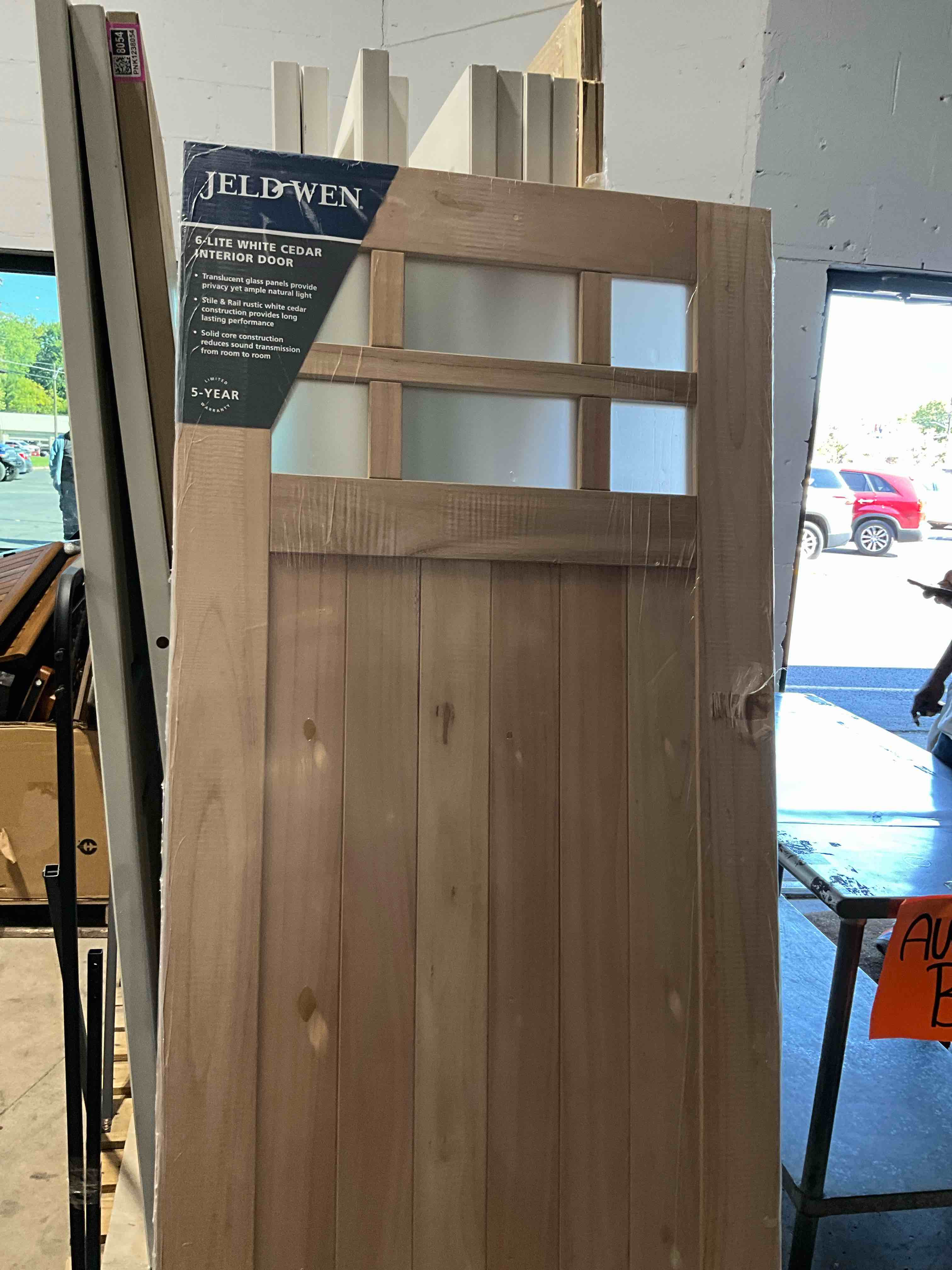 jeldwen 6-lite white cedar interior door 6ft8”x 3ft