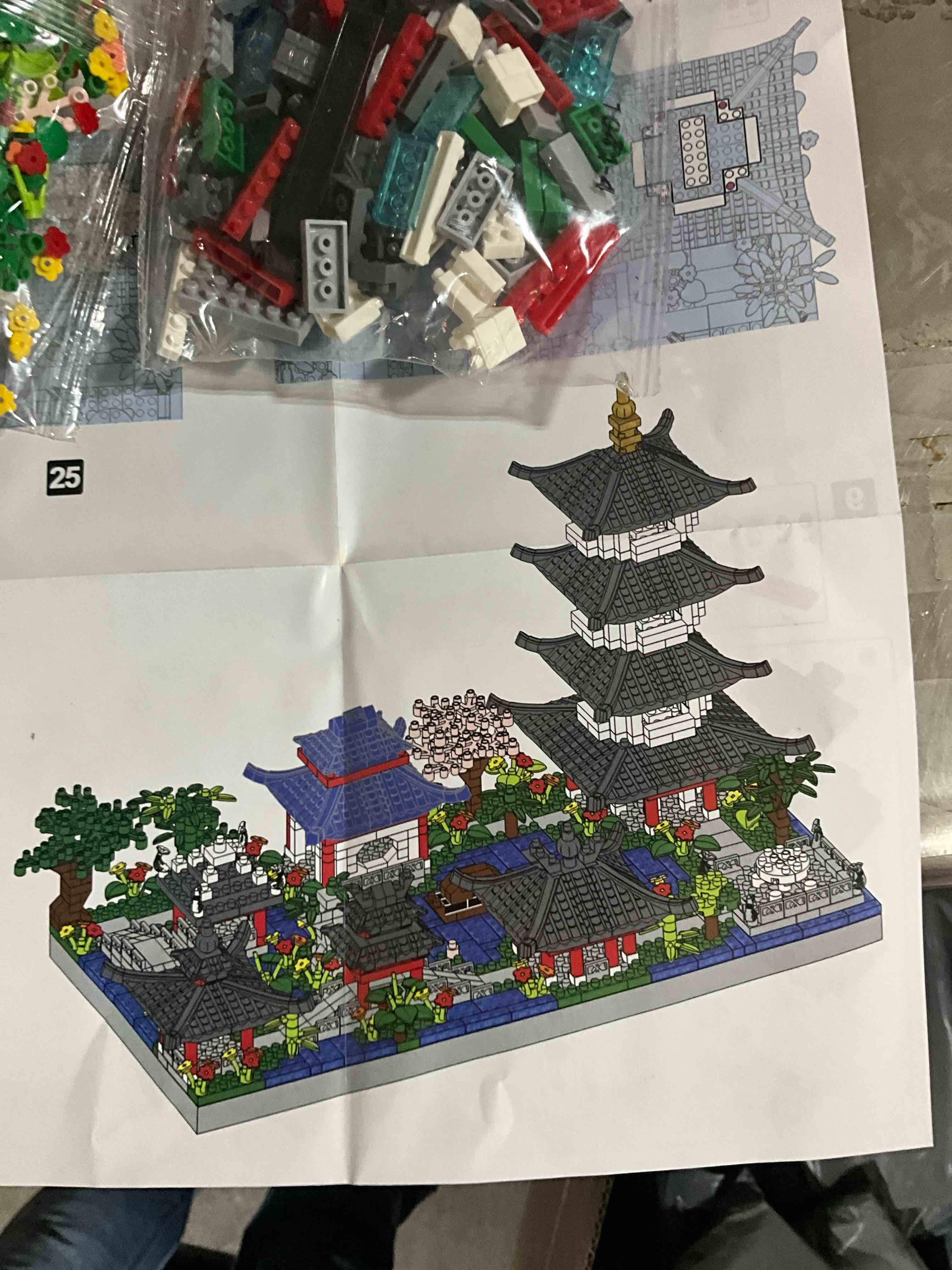 Lego building set Japanese house