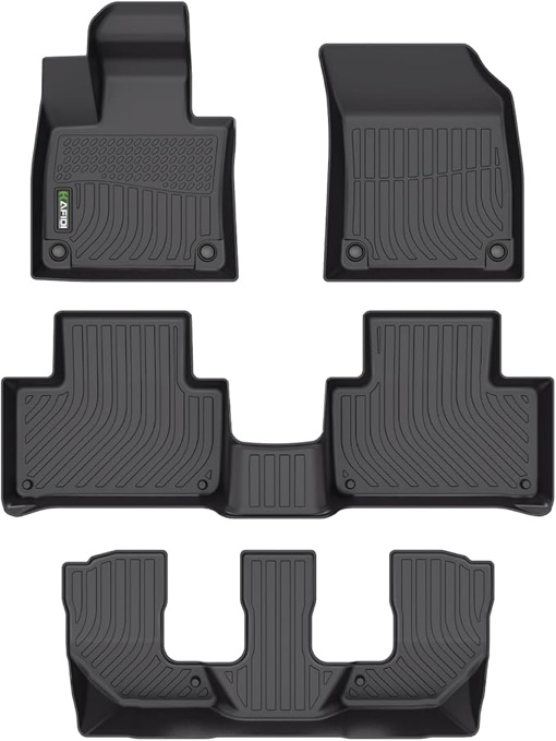 Naibeve Floor Mats for 2021-2025 Volvo XC90 Recharge 7-Passenger - All Weather for Volvo XC90 Rechar
