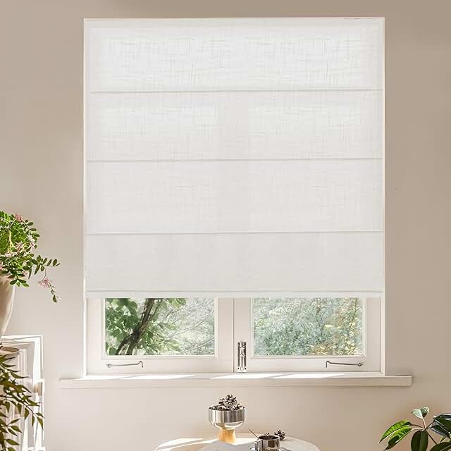 Comodex Cordless Blackout Roman Shades Fabric Shades for Windows Washable Roman Blinds for Indoor Wi