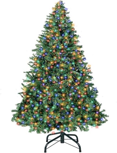 ININ 4FT Prelit Christmas Spruce Artificial Tree with Led Lights Lighted Christmas Tree,Hinged Ful
