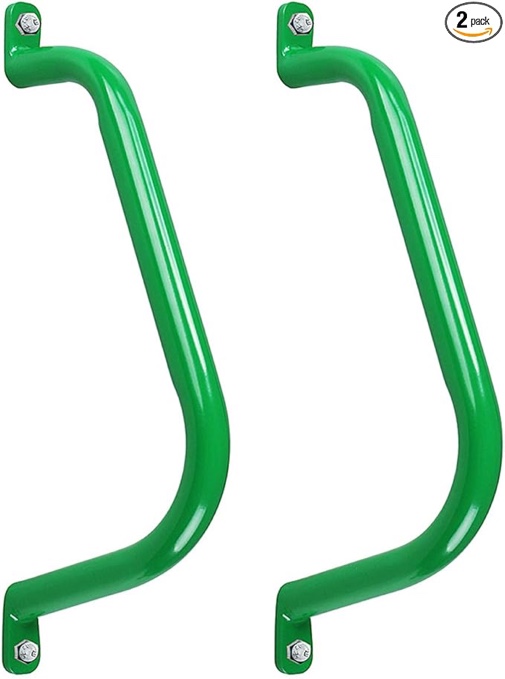 ESPETS 17 Inch Green Safety Handles Metal for Playground Accessories Pack of 4 - Swing Set Attachmen