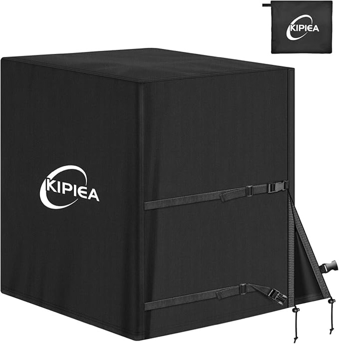 Kipiea Heavy Duty Air Conditioner Cover for Outside Units Windproof Anti-UV Tear & Fade Resistant AC
