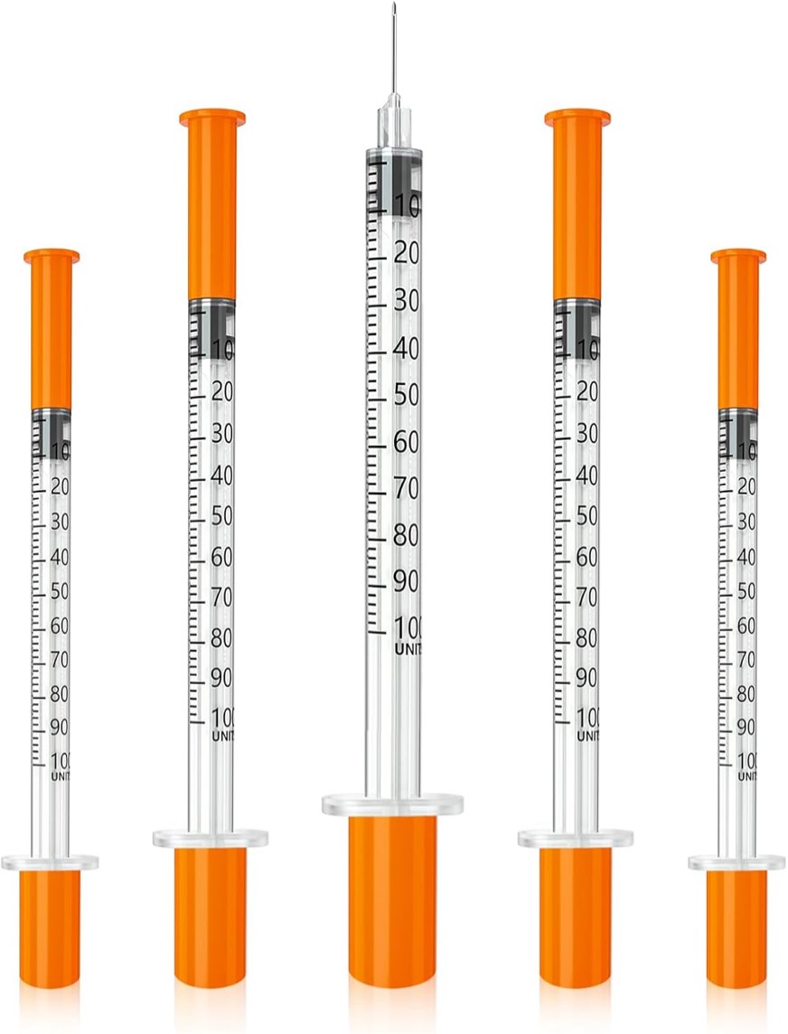 1ml/cc 31G 1/2" Syringe with Needle U-100 Scientific Lab Syringe Individual Wrapped 100 Pack