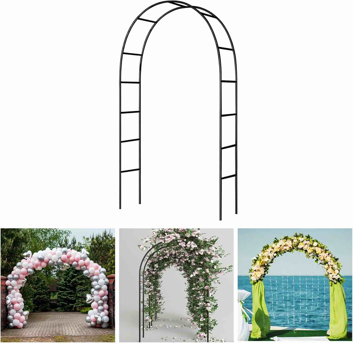 SIUING 78.7'' L*59''W* 78.7''H Inches Grape Vine Trellis - Large Outdoor Garden Arch Trellis Plant C