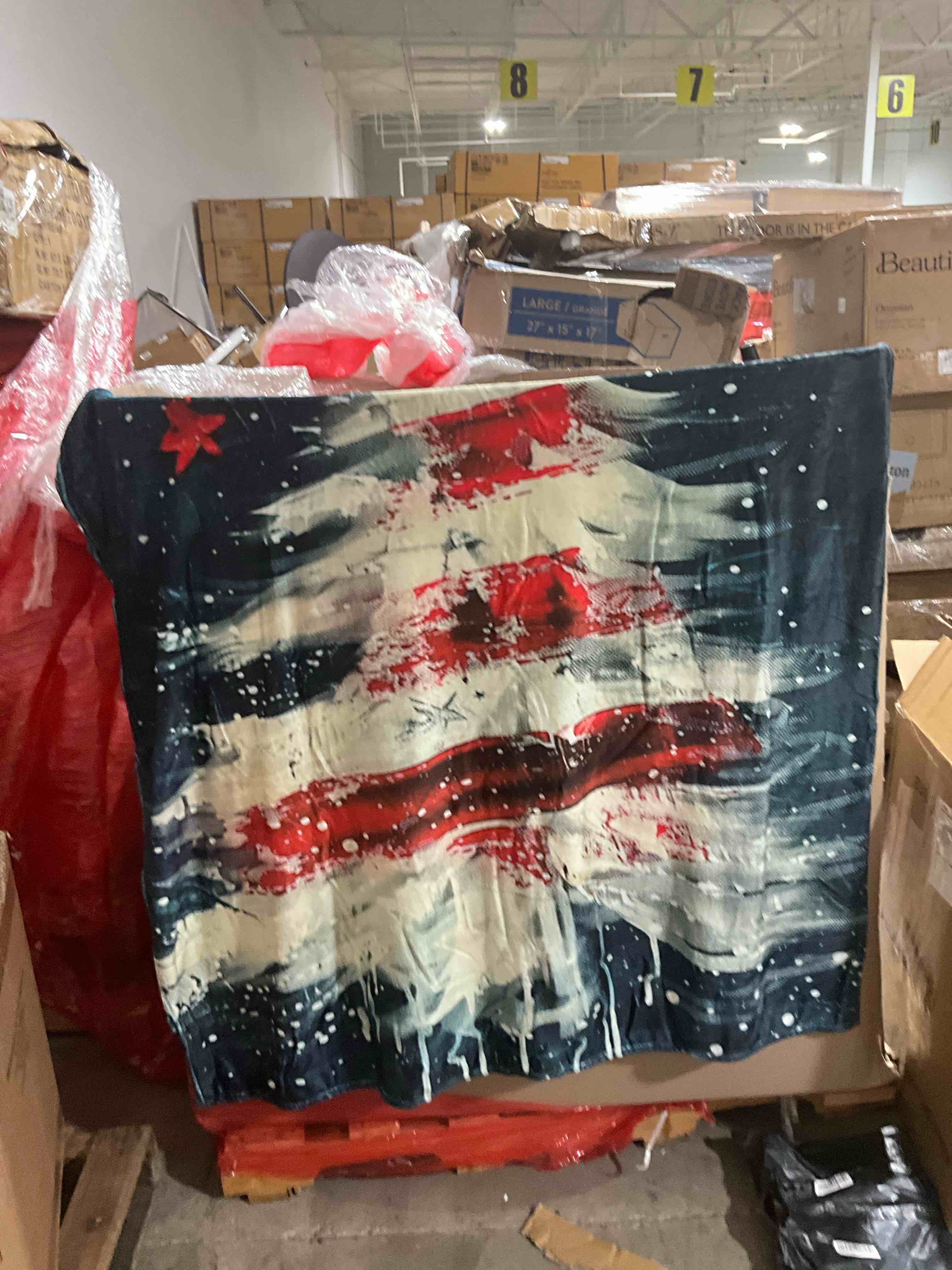 Christmas tree blanket, red, white, and blue130cmX150cm 