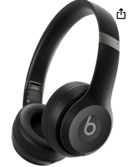 Beats Solo 4 - Wireless Bluetooth On-Ear Headphones, Apple & Android Compatible, Up to 50 Hours of Battery Life - Matte Black