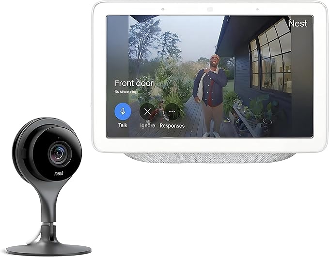 Google Nest Cam Indoor WiFi Security Camera and 7 Inch Display Touchscreen Bundle