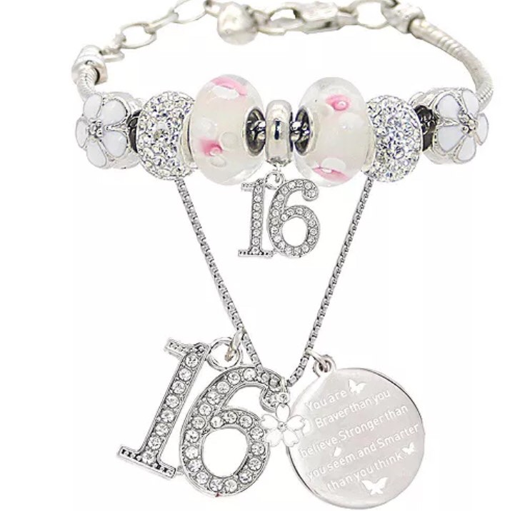 16th Birthday Gifts for Girls: Bracelet and Necklace Set, Perfect for 16 Year Old Daughter, Celebrate 16 Years with Stylish and Memorable Jewelry