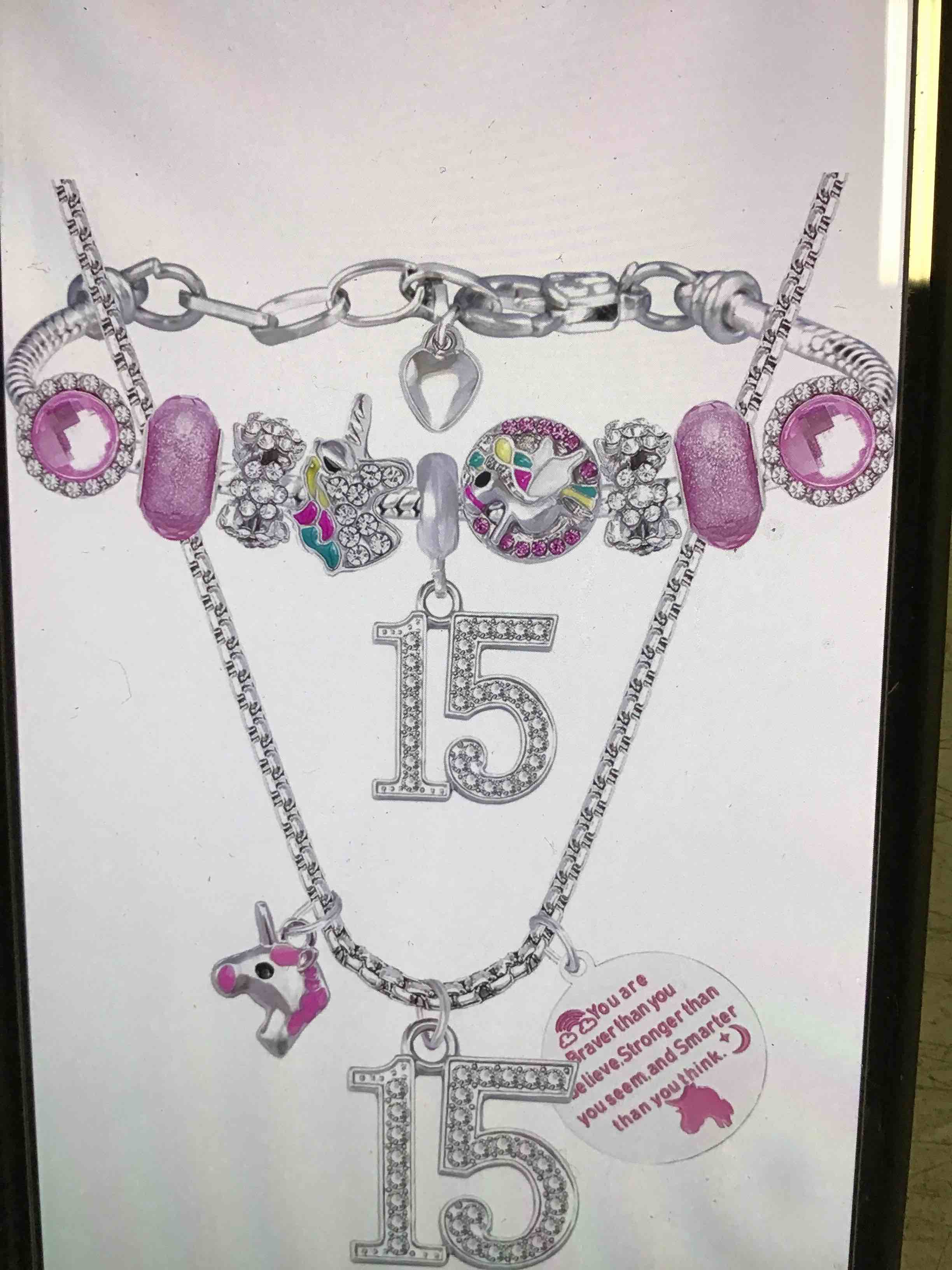 Birthday necklace number 17 lumia cherry blossom pink( stop photo diferent number 17 ) 