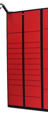 DC Locker 12 Door Parcel Locker Add On Unit, Red, (39.5” W X 77.5” H)