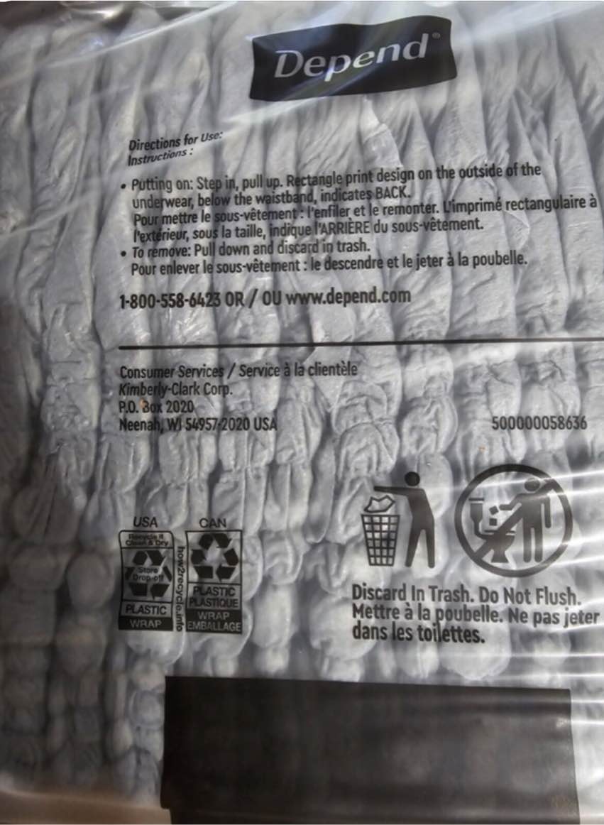 Depends Night Defense Underwear For Men S/M 2 Packs  Of 25 Units 