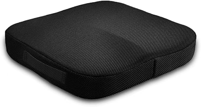 Seat Cushions for Office Chairs,Portable Memory Foam Seat Cushion for Home Office Chair Pad,Car Seat, Wheel Chair Cushion,Coccyx Non Slip Bottom with Carry Handle Washable Cover (Black)