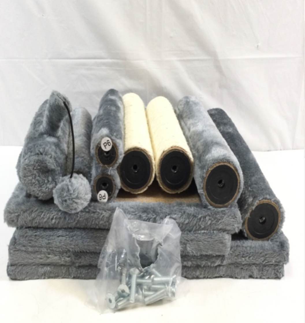 Tscomon Grey Multi-Level Cat Tree Tower 36.6" For Indoor Cats With Plush Perch