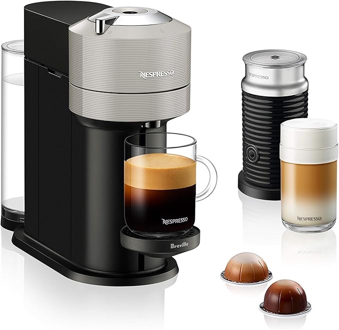 Nespresso Vertuo Next Coffee and Espresso Machine by Breville with Milk Frother, 18 ounces, Light Grey