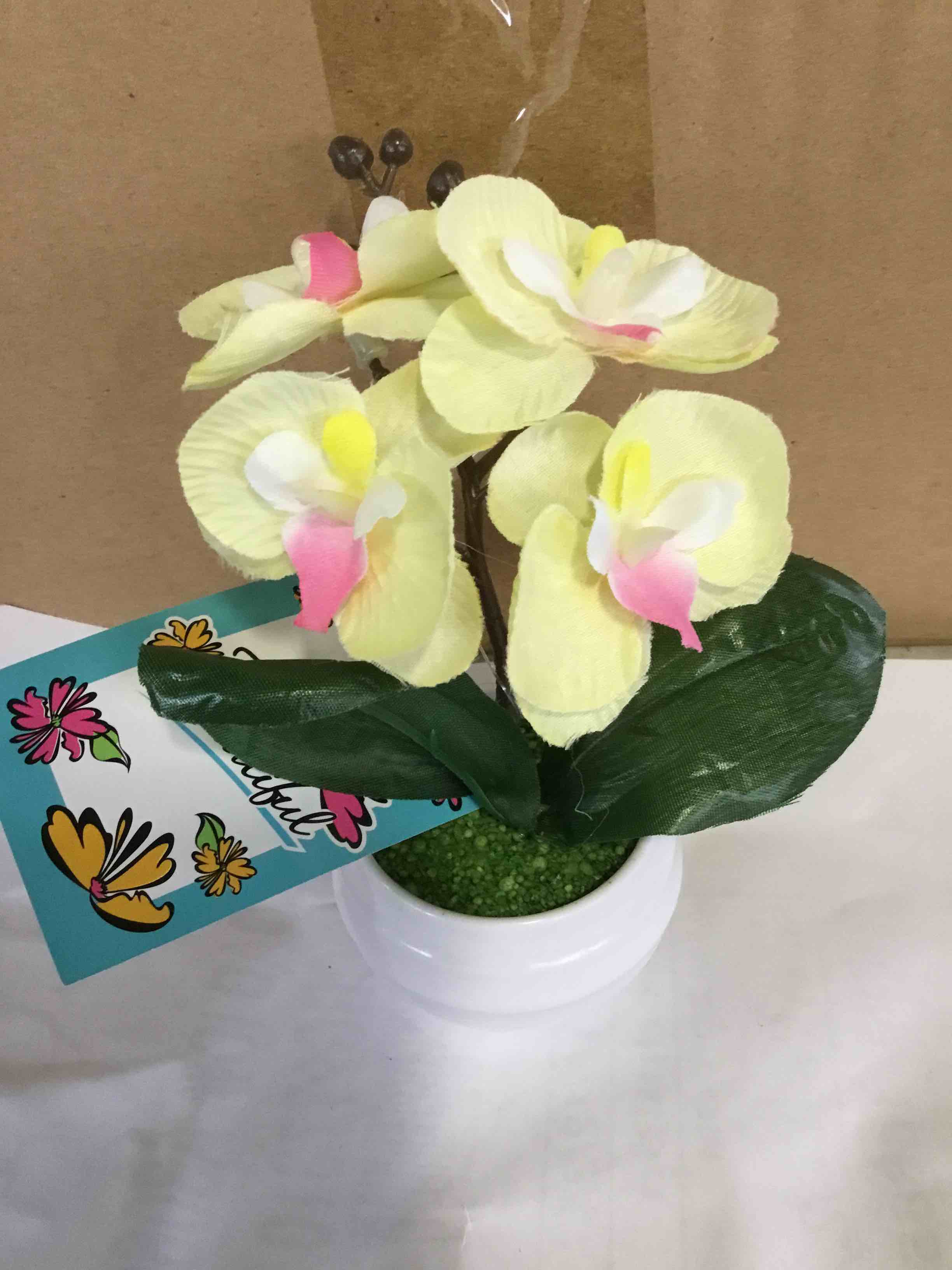 24 Pieces Silk Artificial Fake Orchid Flower Potted Plant Bonsai Party/Garden/Home Decor