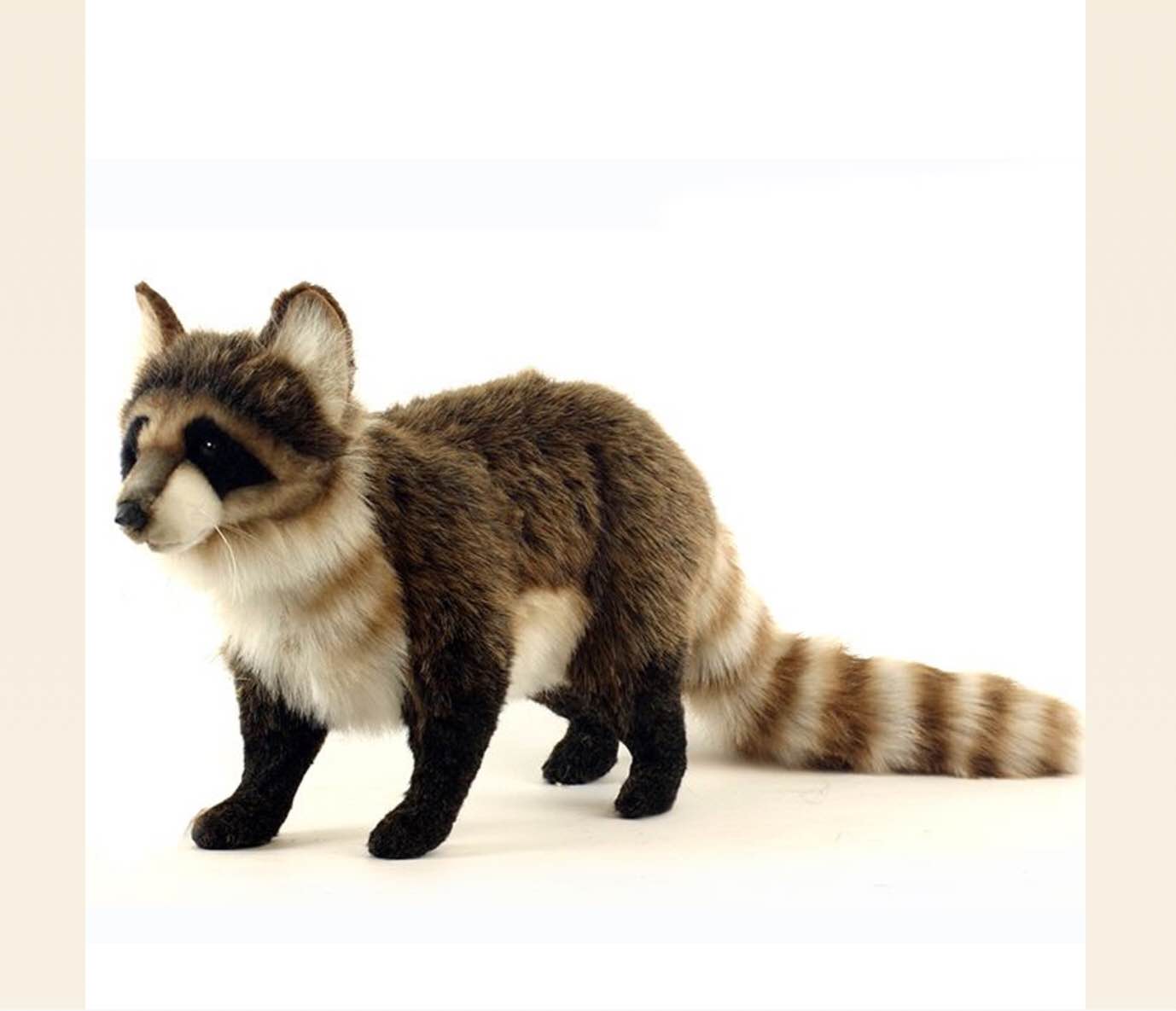 HANSA STANDING RACCOON REALISTIC CUTE SOFT ANIMAL PLUSH TOY
