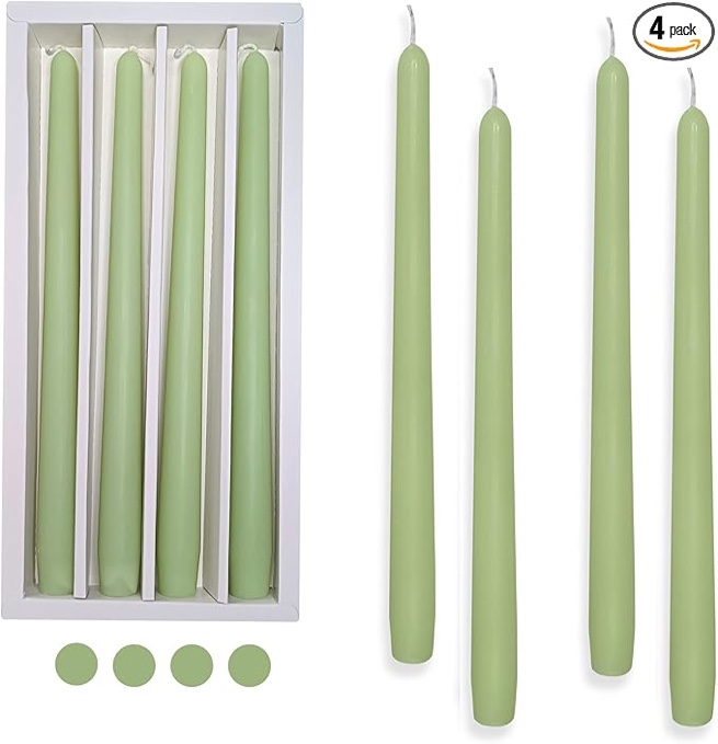Tapered Candles - Tall Candle Sticks - Aromatherapy Candle - Relaxing Natural Soy Wax Candle - Scented Candles for Home, Kitchen, or Wedding Decorations - Set of 4 - Fresh Spring Aroma Blue