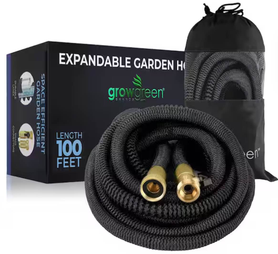 3/4 in. x 100 ft. Heavy-Duty Expandable Garden Hose with Storage Sack New and Improved