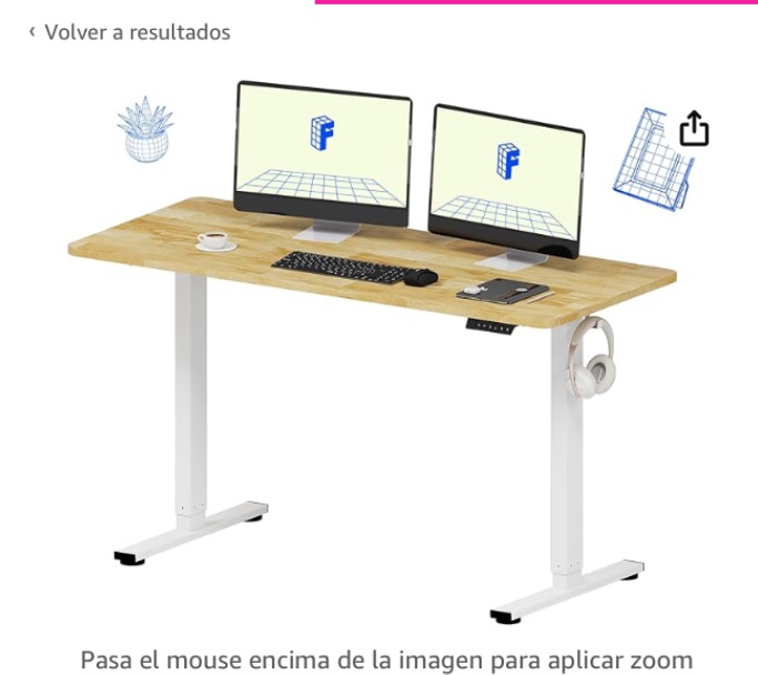 US$215.99 Entrega GRATIS entre el 26 - 31 de diciembre. Ver detalles Este producto llega despus de Navidad. Necesitas un regalo ms rpido? Enva de inmediato una tarjeta de regalo de Amazon por email o SMS. Entrega en Cleveland 44128 - Actualizar ubicacin Disponible Cantidad: Cantidad:1 Agregar al Carrito Comprar ahora Enviado por FlexiSpot Vendido por FlexiSpot Devoluciones Se puede devolver hasta el 31 de enero de 2025 Pago Transaccin segura Agregar un plan de proteccin: 2-Year Protection Plan por US$36.99 3-Year Protection Plan por US$46.99 Asurion Proteccin completa: Un plan cubre todas las compras pasadas y futuras elegibles (se renueva mensualmente hasta que se cancele) por US$16.99 por mes Agregar a la Lista FLEXISPOT EN1 Escritorio de pie de madera maciza de una pieza, 55 x 24 pulgadas, altura ajustable, escritorios elctricos de oficina en casa (marco blanco + parte superior de madera de goma, 2 Pasa el mouse encima de la imagen para aplicar zoom 4 VIDEOS FLEXISPOT EN1 Escritorio de pie de madera maciza de una pieza, 55 x 24 pulgadas, altura ajustable, escritorios elctricos de oficina en casa (marco blanco + parte superior de madera de goma, 2