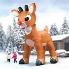 HAMMACHER SCHLEMMER The 15' Inflatable Rudolph With Blinking Nose