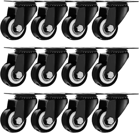 Online Best Service 12-Pack Swivel 2" Caster Wheels Rubber Base with Top Plate & Bearing Heavy Duty