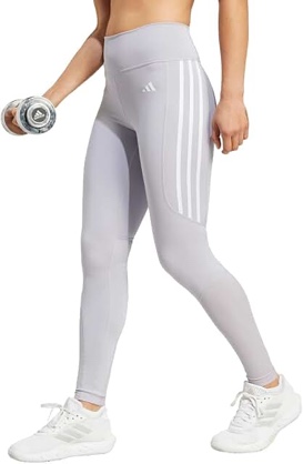 adidas Women's Optime Essentials Stash Pocket Full-Length Leggings, Glory Grey size M